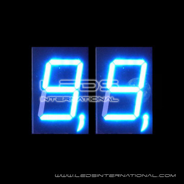 Two blue 7-segment LED digits showing 9.9